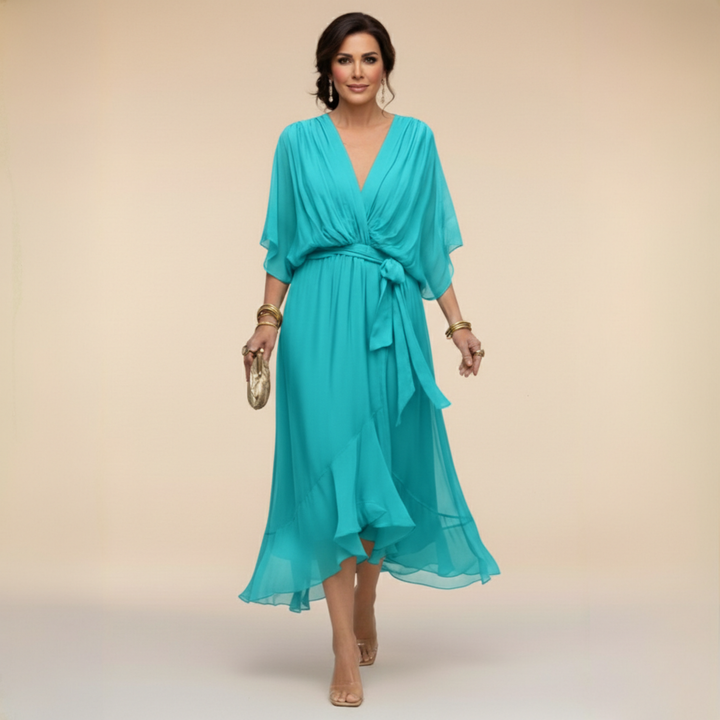 Sarah™ | Sandra Chiffon V-Neck Dress