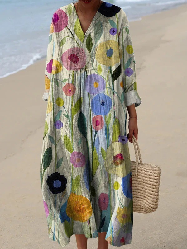 Elara | Airy Spring Dress with Long Sleeves