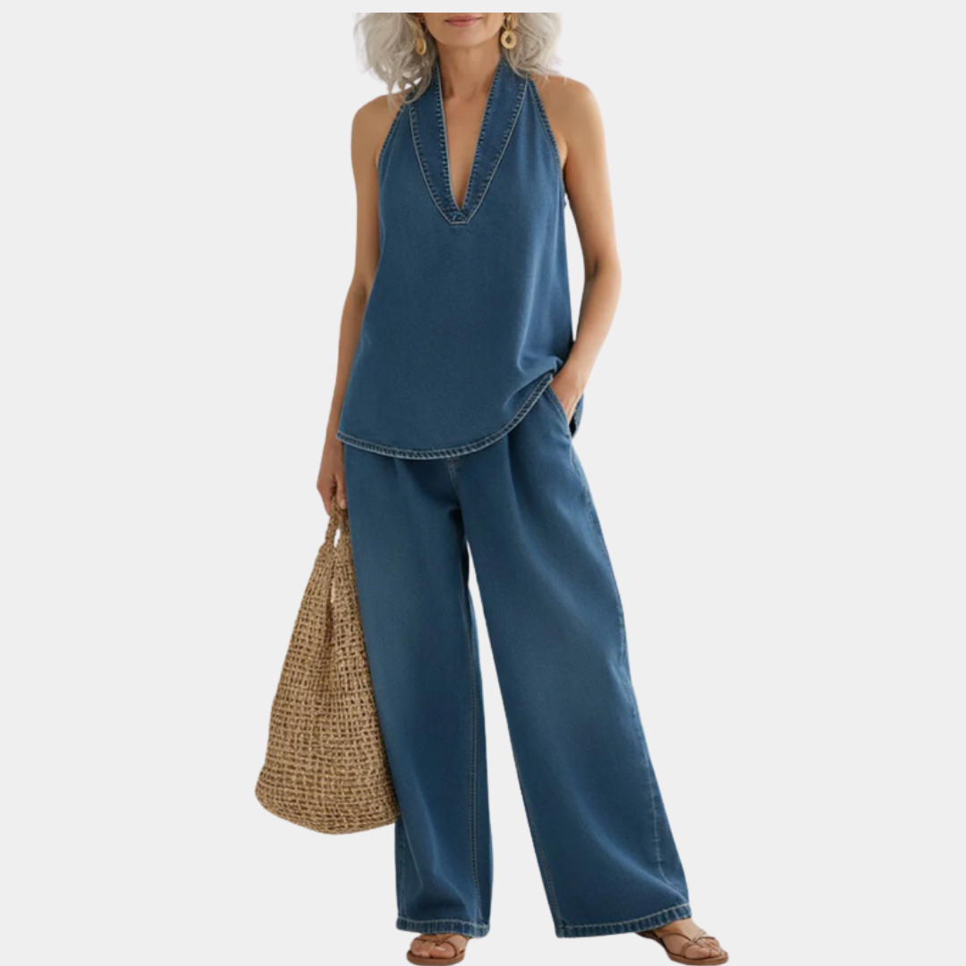 Ivy™ | Vintage denim two-piece set