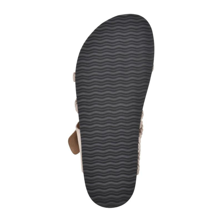 Braided Suede Sandals Flat Cork Natural Comfort