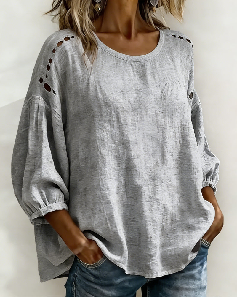 Maxima | Breezy Hollow Blouse