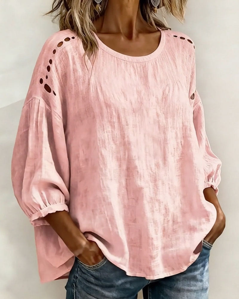 Maxima | Breezy Hollow Blouse